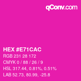Color code: HEX #E71CAC | qconv.com