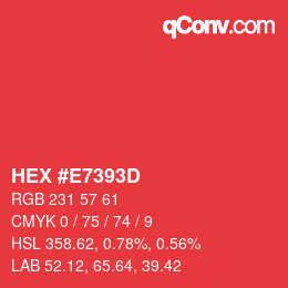 Código de color: HEX #E7393D | qconv.com