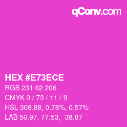 Color code: HEX #E73ECE | qconv.com