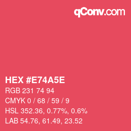 Color code: HEX #E74A5E | qconv.com