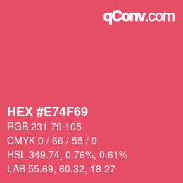 Color code: HEX #E74F69 | qconv.com
