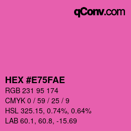 Color code: HEX #E75FAE | qconv.com