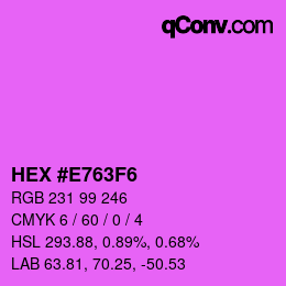 Color code: HEX #E763F6 | qconv.com