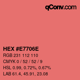 Color code: HEX #E7706E | qconv.com