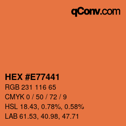 Farbcode: HEX #E77441 | qconv.com