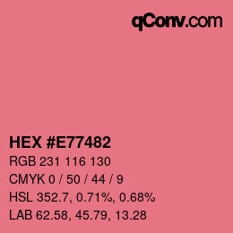 Color code: HEX #E77482 | qconv.com