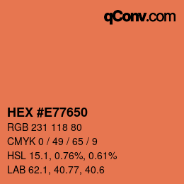 Farbcode: HEX #E77650 | qconv.com