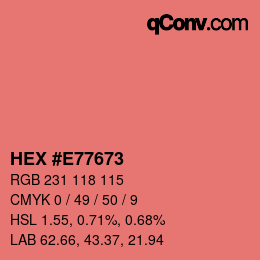 Color code: HEX #E77673 | qconv.com