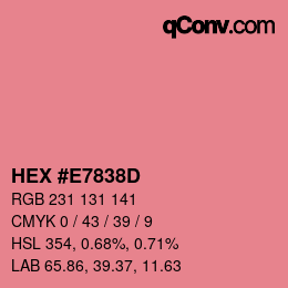 Código de color: HEX #E7838D | qconv.com