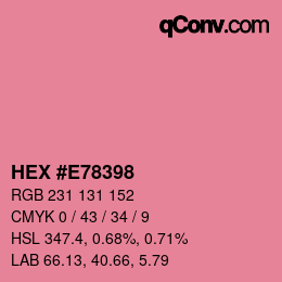 Color code: HEX #E78398 | qconv.com