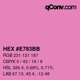 Color code: HEX #E783BB | qconv.com