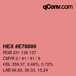 Farbcode: HEX #E78889 | qconv.com