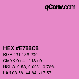 カラーコード: HEX #E788C8 | qconv.com