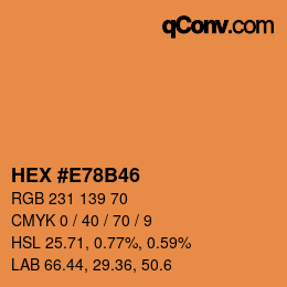 颜色代码: HEX #E78B46 | qconv.com