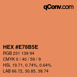 カラーコード: HEX #E78B5E | qconv.com