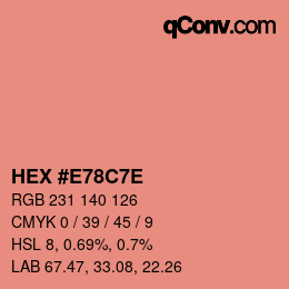 Color code: HEX #E78C7E | qconv.com