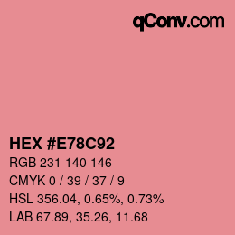 Color code: HEX #E78C92 | qconv.com