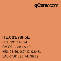 Color code: HEX #E78F5E | qconv.com