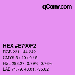 カラーコード: HEX #E790F2 | qconv.com