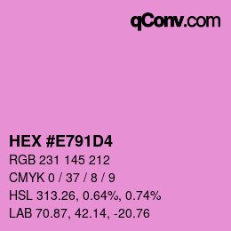 Color code: HEX #E791D4 | qconv.com