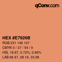 Color code: HEX #E7926B | qconv.com
