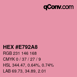 Color code: HEX #E792A8 | qconv.com