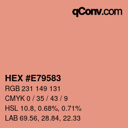 颜色代码: HEX #E79583 | qconv.com