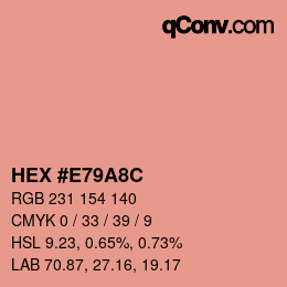 Color code: HEX #E79A8C | qconv.com