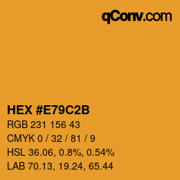 Color code: HEX #E79C2B | qconv.com