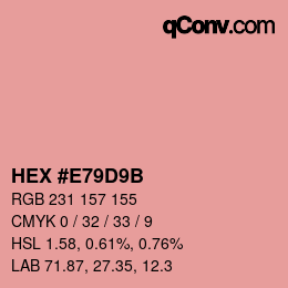 Color code: HEX #E79D9B | qconv.com