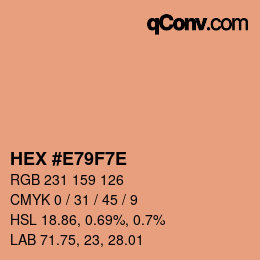 Color code: HEX #E79F7E | qconv.com