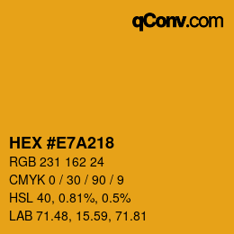 颜色代码: HEX #E7A218 | qconv.com
