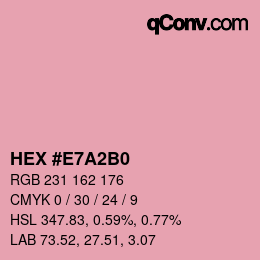 颜色代码: HEX #E7A2B0 | qconv.com