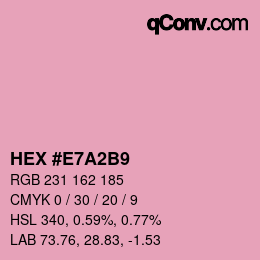 颜色代码: HEX #E7A2B9 | qconv.com