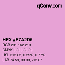 颜色代码: HEX #E7A2D5 | qconv.com