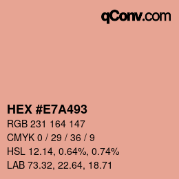 Farbcode: HEX #E7A493 | qconv.com