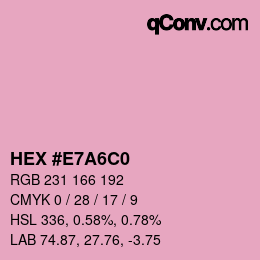 Color code: HEX #E7A6C0 | qconv.com