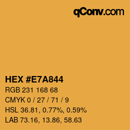 Color code: HEX #E7A844 | qconv.com