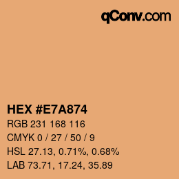 カラーコード: HEX #E7A874 | qconv.com