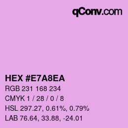 Color code: HEX #E7A8EA | qconv.com