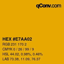 Color code: HEX #E7AA02 | qconv.com
