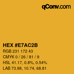 Color code: HEX #E7AC2B | qconv.com