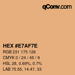 Color code: HEX #E7AF7E | qconv.com