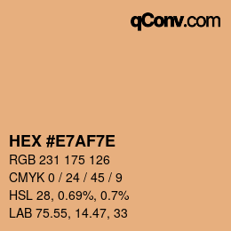 Farbcode: HEX #E7AF7E | qconv.com