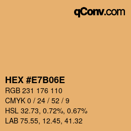 カラーコード: HEX #E7B06E | qconv.com