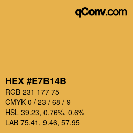 Color code: HEX #E7B14B | qconv.com
