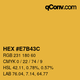 颜色代码: HEX #E7B43C | qconv.com