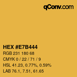 Color code: HEX #E7B444 | qconv.com
