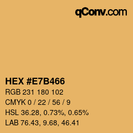 Color code: HEX #E7B466 | qconv.com