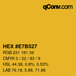 颜色代码: HEX #E7B527 | qconv.com